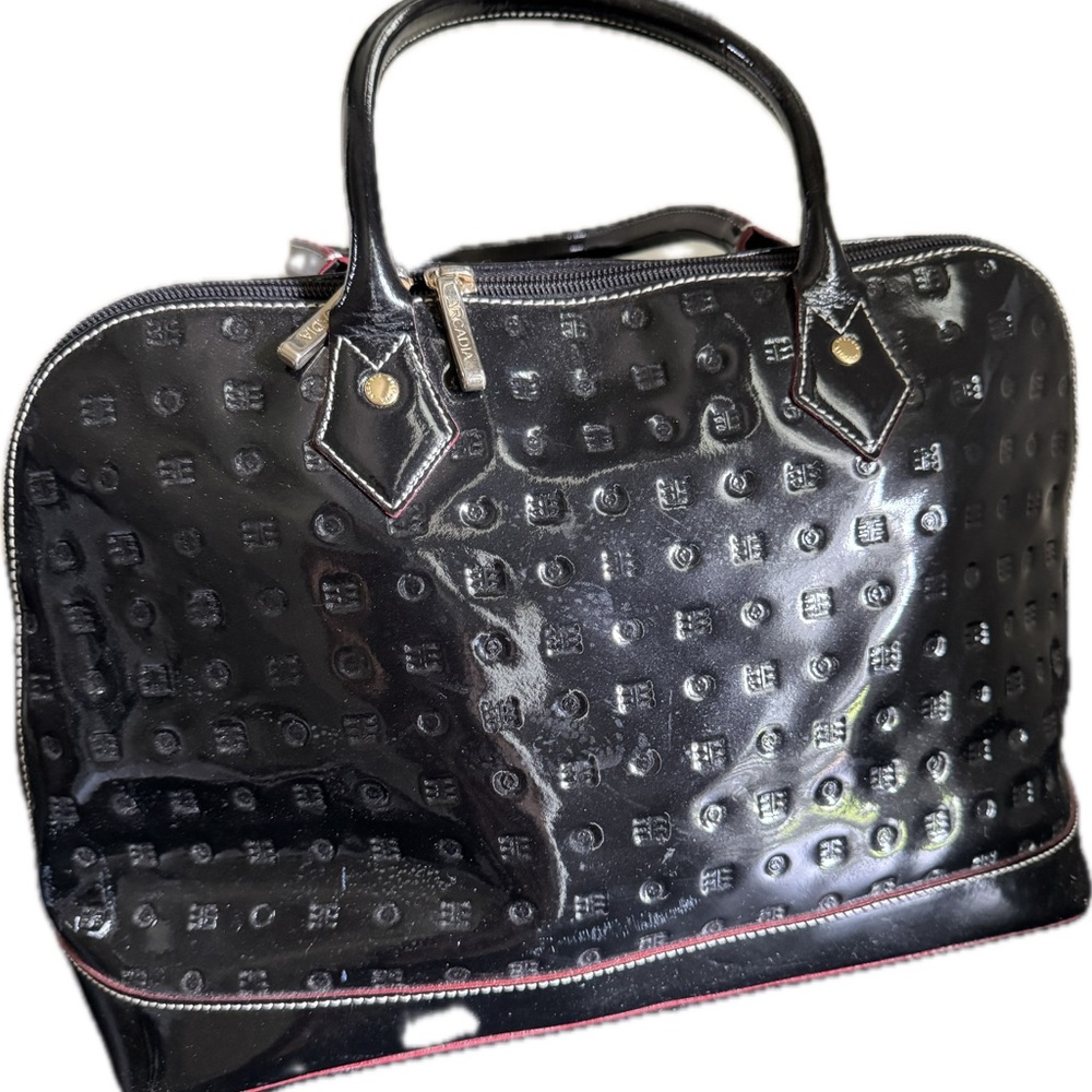Arcadia Black Patent Leather Satchel